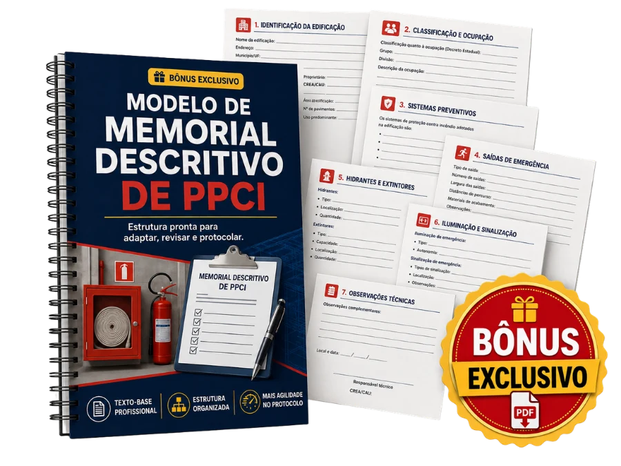 Mockup do Modelo de Memorial Descritivo de PPCI